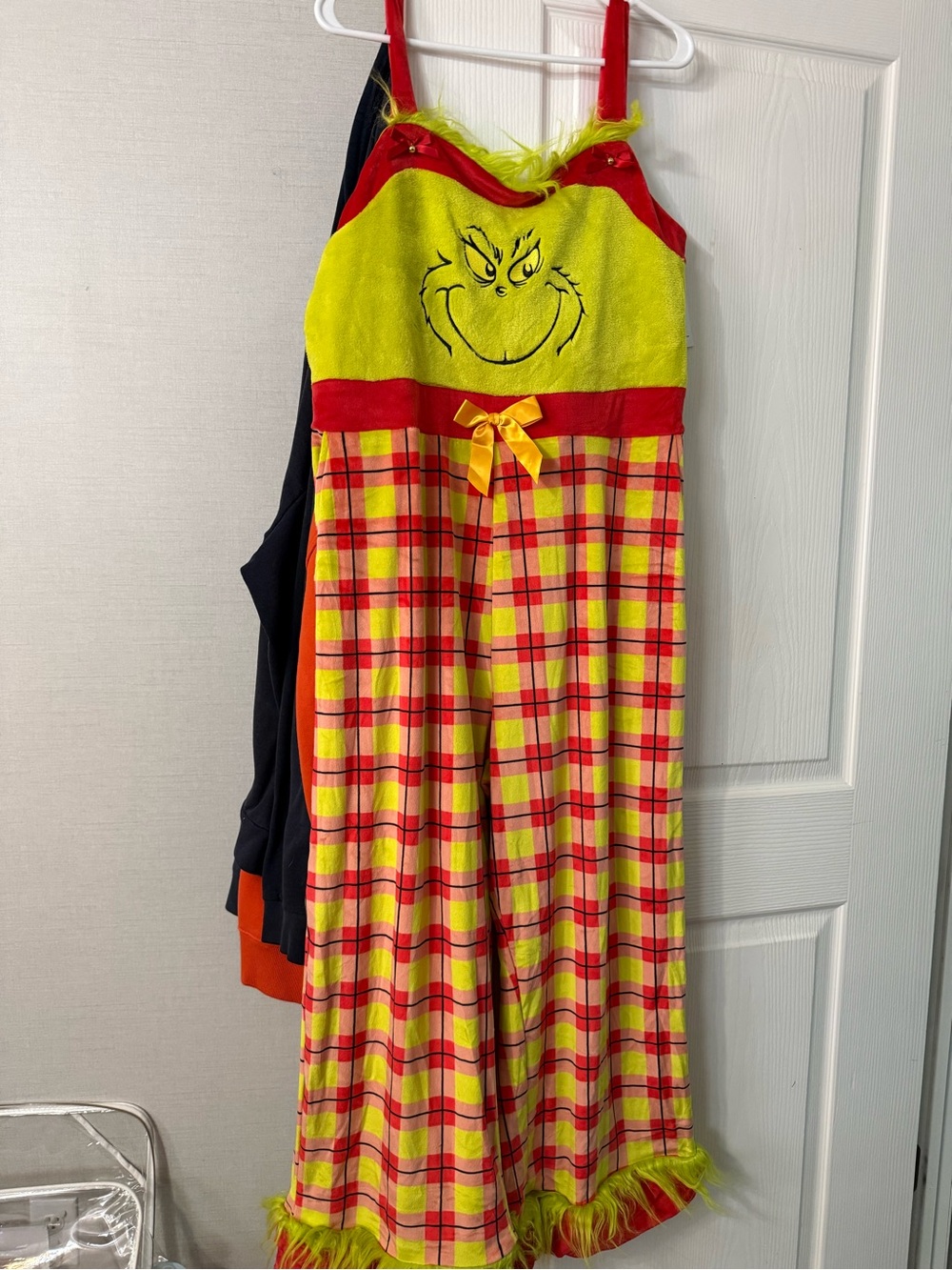 Grinch Plaid Nightgown Dress in Yellow & Red